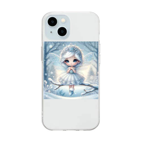 霜のキス - 雪原の小さな守護者 Soft Clear Smartphone Case