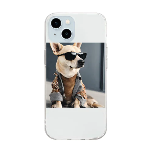 モダンな犬 Soft Clear Smartphone Case