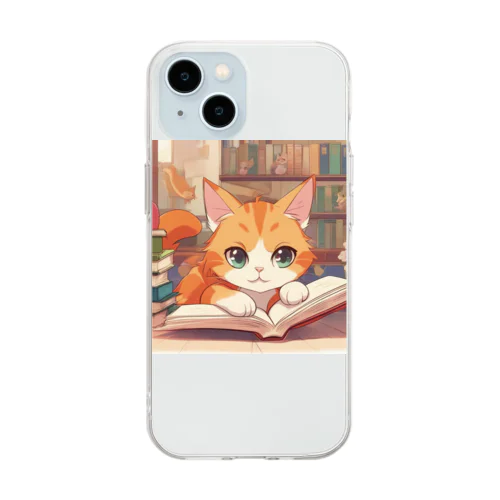 ほんよみかんねこ Soft Clear Smartphone Case