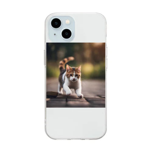 かわいい猫 Soft Clear Smartphone Case