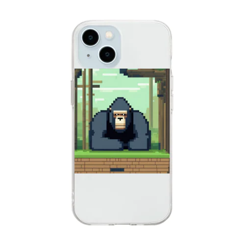 考えるゴリラ🦍 Soft Clear Smartphone Case