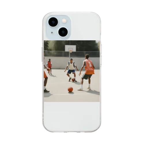 サッカーバスケ Soft Clear Smartphone Case