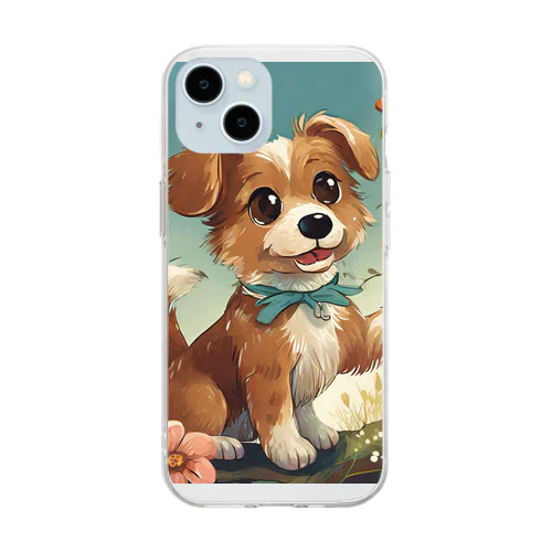 犬キラキラ Soft Clear Smartphone Case