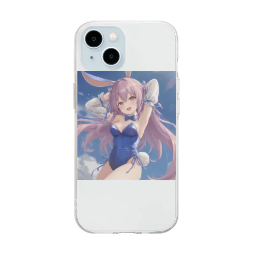 萌え可愛いうさ耳少女♪ Soft Clear Smartphone Case