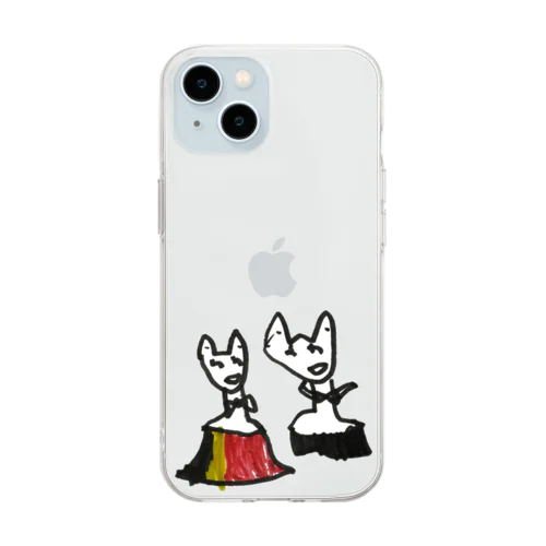 おやまのきつねのおんなのこ Soft Clear Smartphone Case