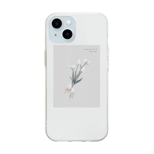 *peach organdy  Soft Clear Smartphone Case