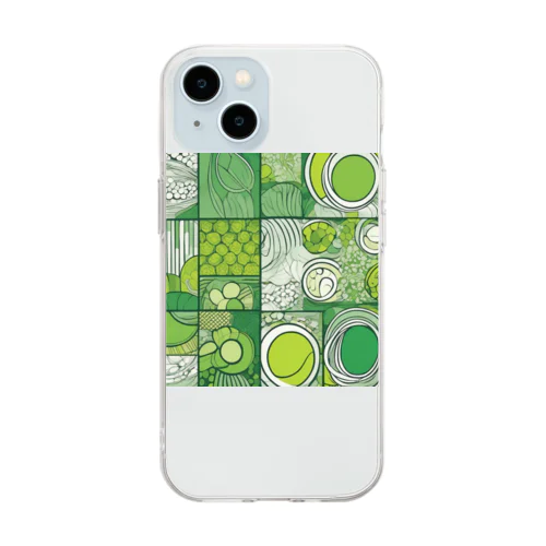 緑の北欧デザイン Soft Clear Smartphone Case