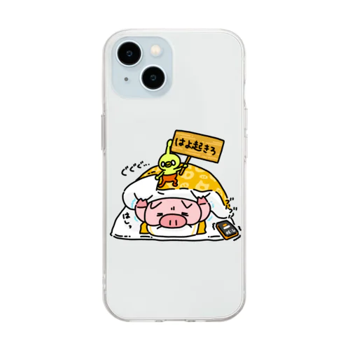 はよ起きろ Soft Clear Smartphone Case