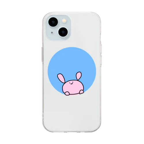 うさちゃん こんにちは Soft Clear Smartphone Case