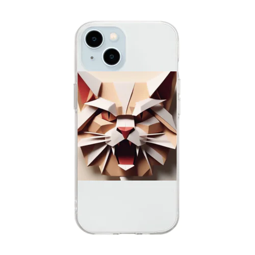 吠える猫 Soft Clear Smartphone Case