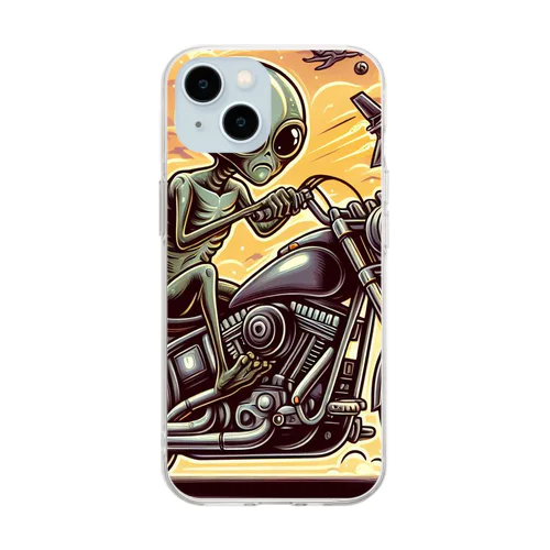 バイク宇宙人 Soft Clear Smartphone Case