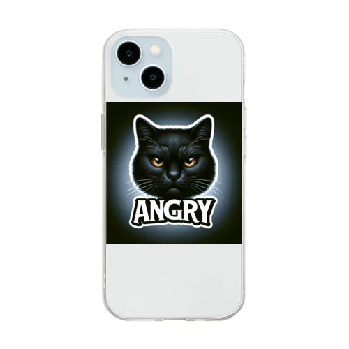 アングリー黒猫シリーズ Soft Clear Smartphone Case