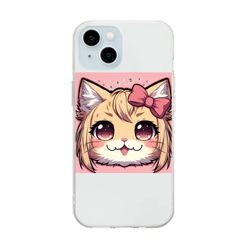 キュンキュンする猫 Soft Clear Smartphone Case