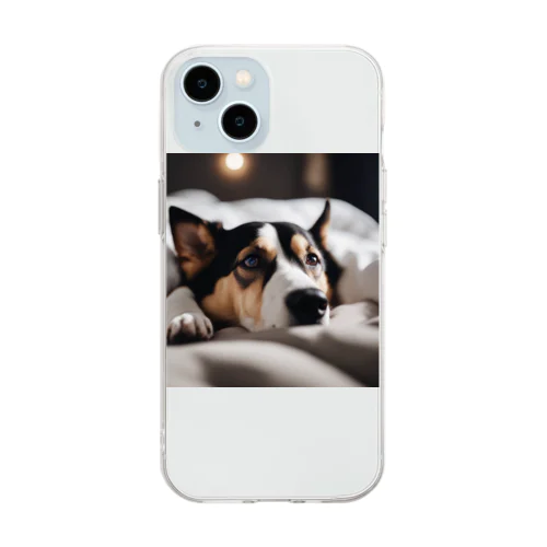 ぬくぬく犬生活 Soft Clear Smartphone Case