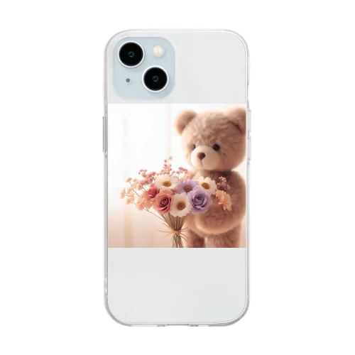 はなとくま　～flower and bear～ Soft Clear Smartphone Case