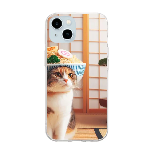 ラーメン猫２ Soft Clear Smartphone Case