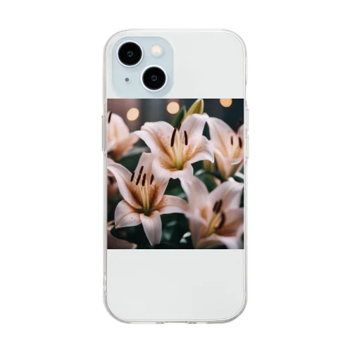 ヒメユリの優雅な花弁 Soft Clear Smartphone Case