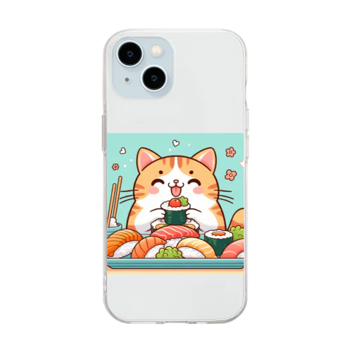 ☆す☆し☆ね☆こ☆ Soft Clear Smartphone Case