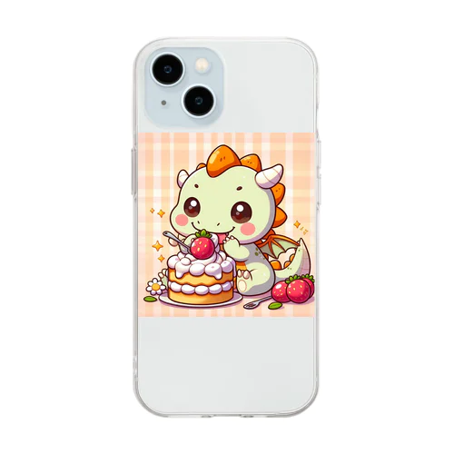 かわいいドラゴンマスコットキャラクター Soft Clear Smartphone Case