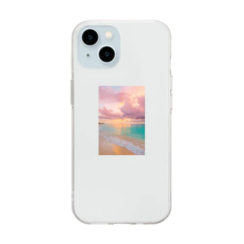 天使のいる海 Soft Clear Smartphone Case