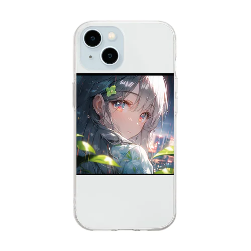 銀髪美女クローズアップシリーズ1 Soft Clear Smartphone Case