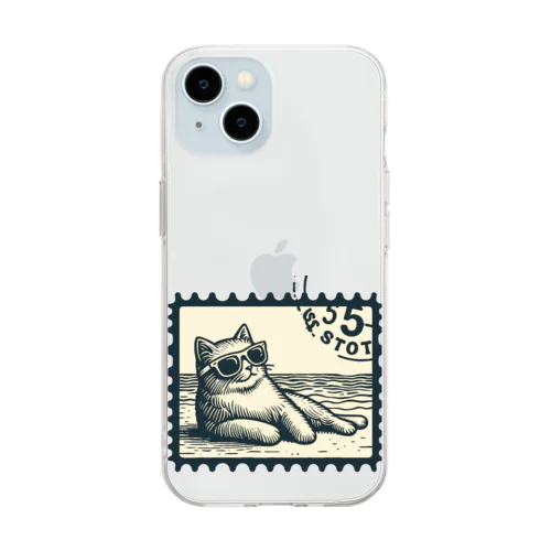 キメる猫 Soft Clear Smartphone Case