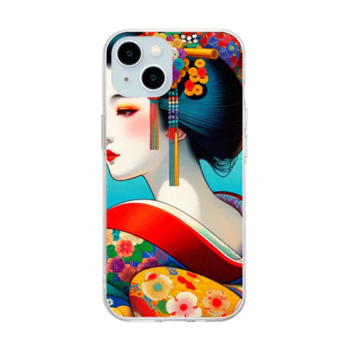 浮世絵 美人画 Ukiyoe beauty painting [UB-DL-SR002-0015] Soft Clear Smartphone Case