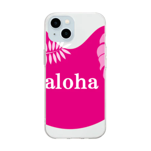 ピンク　ハート　aloha Soft Clear Smartphone Case