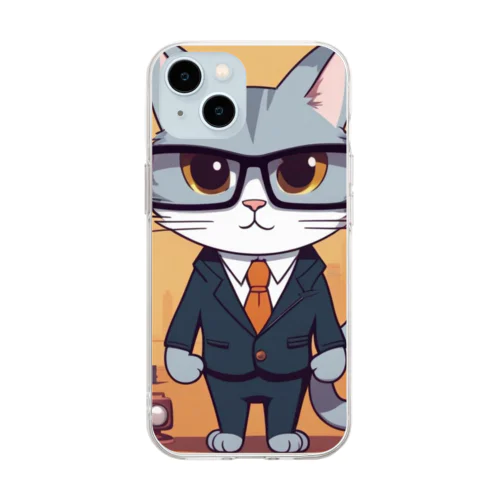 キャット・イン・スーツ Soft Clear Smartphone Case