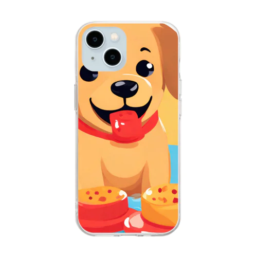 スイーツが大好きな子犬 Soft Clear Smartphone Case