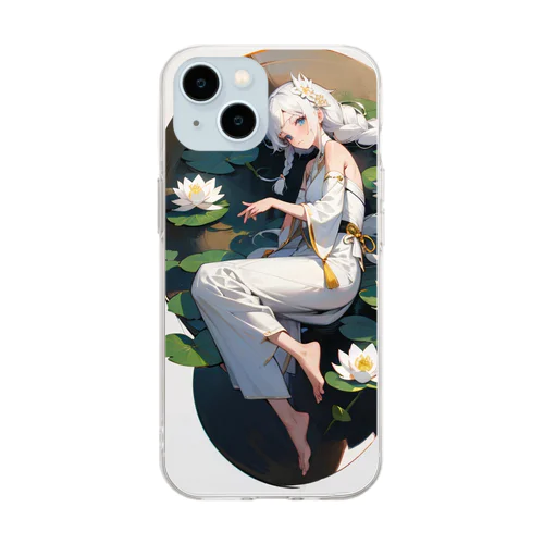 蓮花の少女 Soft Clear Smartphone Case