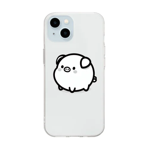 可愛いまんまる💞ぶたちゃん😍 Soft Clear Smartphone Case