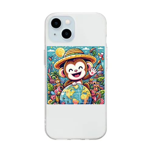 happiness monkey Soft Clear Smartphone Case