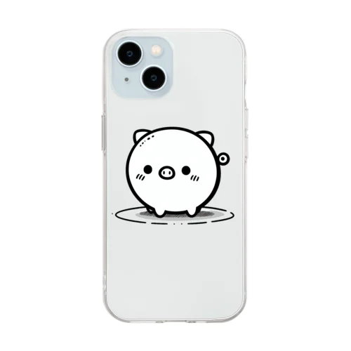 まんまる🐷ぶたちゃん😍 Soft Clear Smartphone Case