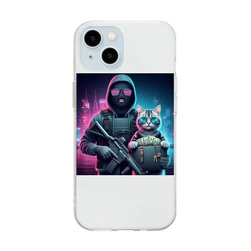 宇宙警察と猫 Soft Clear Smartphone Case