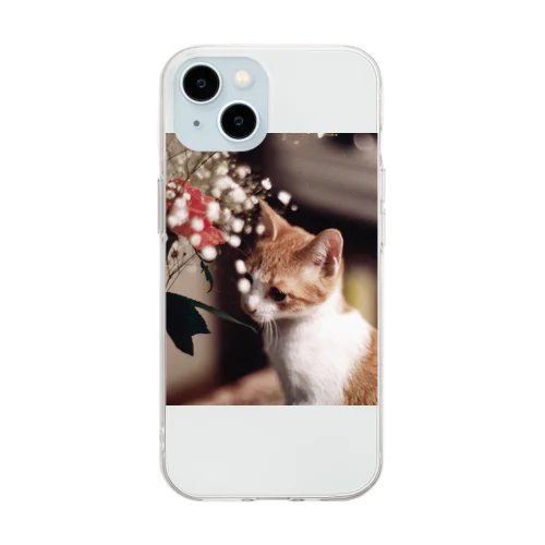 哀愁の猫ちゃん Soft Clear Smartphone Case