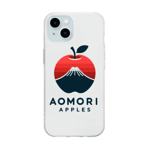 あおもりりんごと岩木山 Soft Clear Smartphone Case