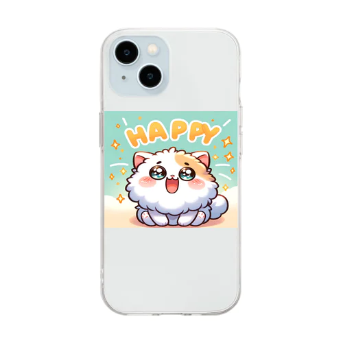 ハッピーネコさん Soft Clear Smartphone Case