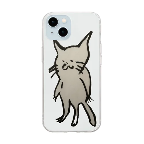 片足靴下にゃす子 Soft Clear Smartphone Case