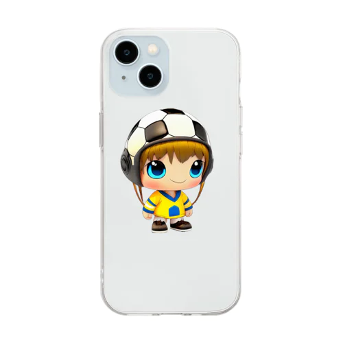 サッカー大好き！ Soft Clear Smartphone Case