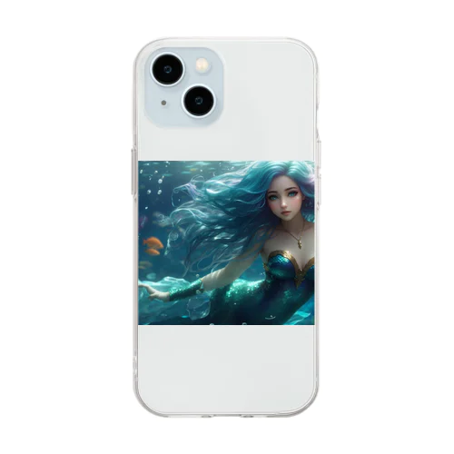 Mint mermaid 全身 Soft Clear Smartphone Case