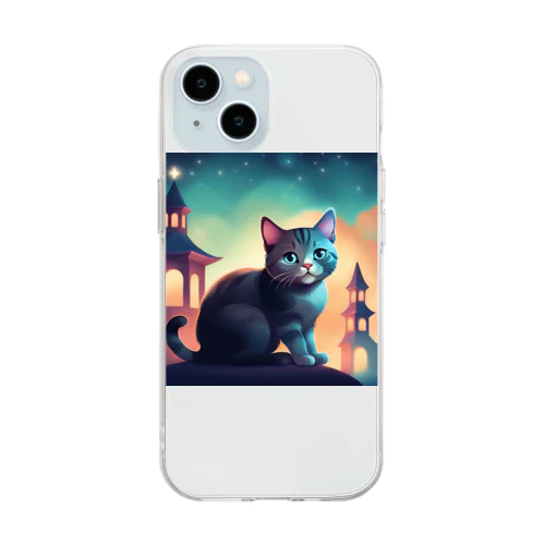 かわいい猫 Soft Clear Smartphone Case