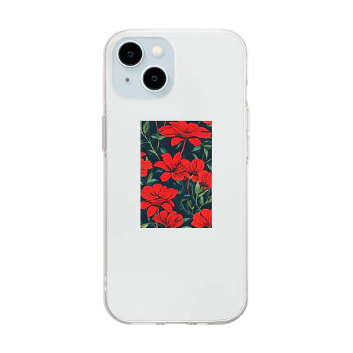 赤花 Soft Clear Smartphone Case