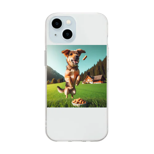 ジャンプ犬 Soft Clear Smartphone Case