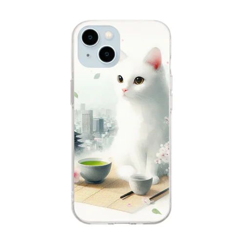 東京と猫 Soft Clear Smartphone Case