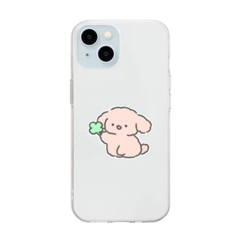 ぬいぐるみいぬ(クローバー) Soft Clear Smartphone Case