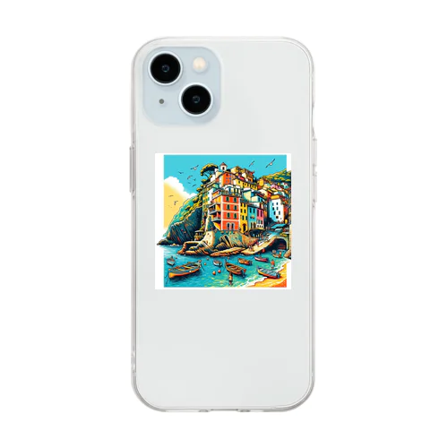 イタリアの風景　チンクエ・テッレ Soft Clear Smartphone Case