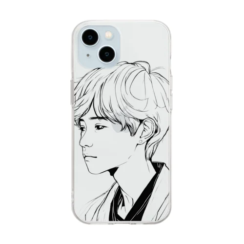 ハーフ系イケメン男子 Soft Clear Smartphone Case