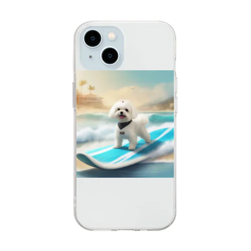 かわいいマルチーズ Soft Clear Smartphone Case