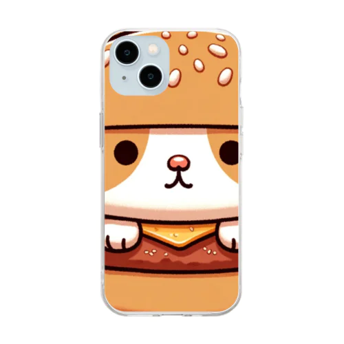 猫バーガー Soft Clear Smartphone Case